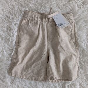 NEW Boys H&M Tan Linen Cotton Shorts 4-5